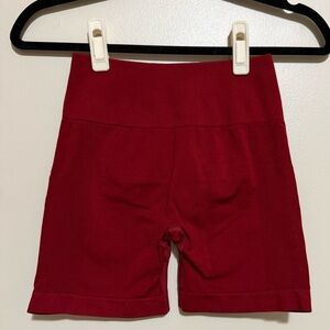 Women's Red High-Waisted Shorts